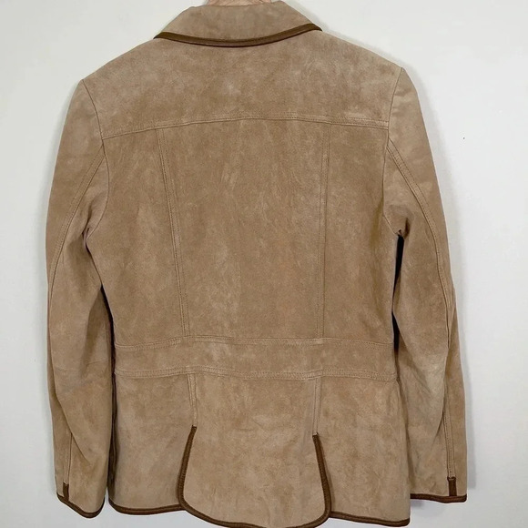 Eddie Bauer Women's Tan Suede Jacket Coat Blazer Small - Picture 15 of 16